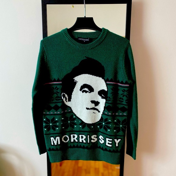 ‘Morrissey’ Green Knitted Sweater - Picture 1 of 3